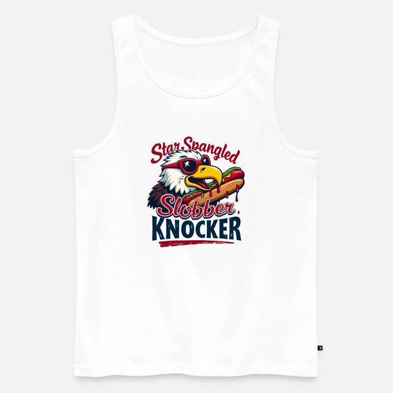 Star Spangled Slobber Knocker - Männer Premium Bio Tank Top - Weiß