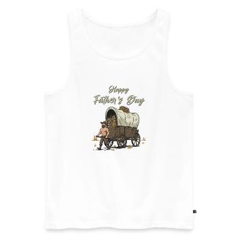 Happy Father's Day - Men's Premium Organic Tank Top - white - Front - Michal (187cm)