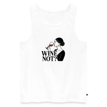 Wine Not? - Men's Premium Organic Tank Top - white - Front - AI Model Male 178 light (178cm)