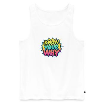 Know Your Why - Männer Premium Bio Tank Top - Weiß - Vorne - AI Model Male 178 light (178cm)