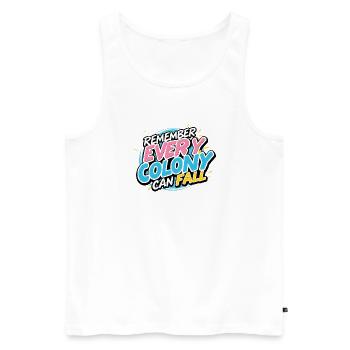 Every Colony Can Fall - Männer Premium Bio Tank Top - Weiß - Vorne - AI Model Male 178 light (178cm)