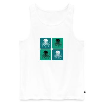 Jellyfish – Minimal Ocean Art - Men's Premium Organic Tank Top - white - Front - Michal (187cm)