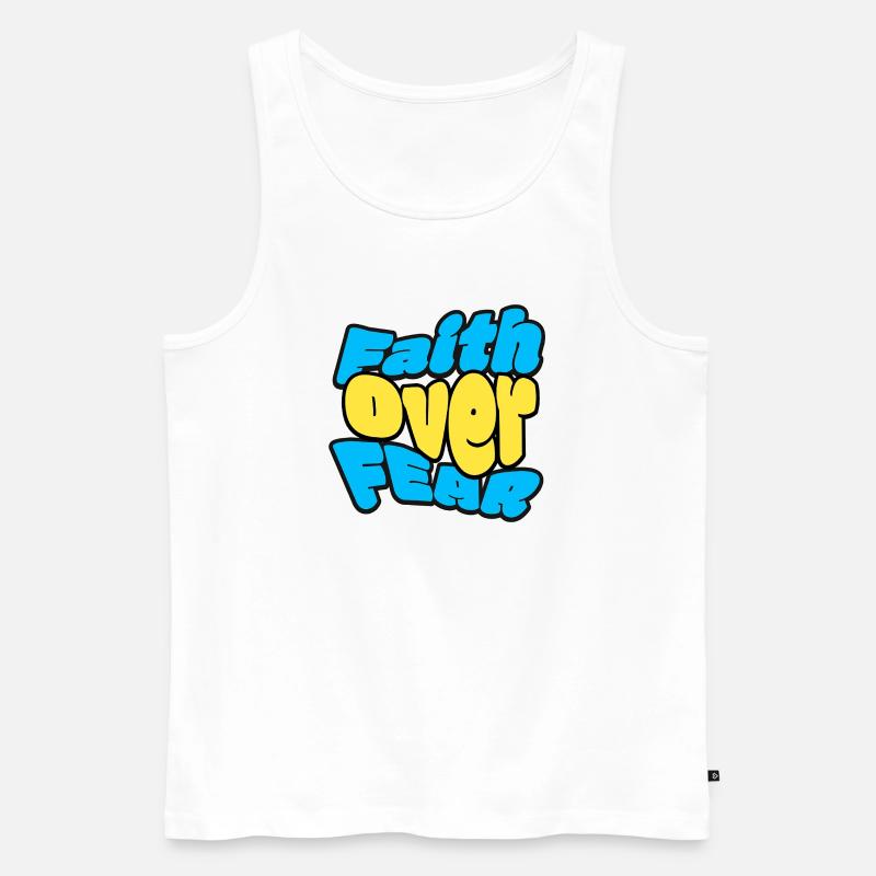 Glaube statt Angst - Männer Premium Bio Tank Top - Weiß
