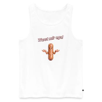 Wurst mir egal - Männer Premium Bio Tank Top - Weiß - Vorne - Michal (187cm)