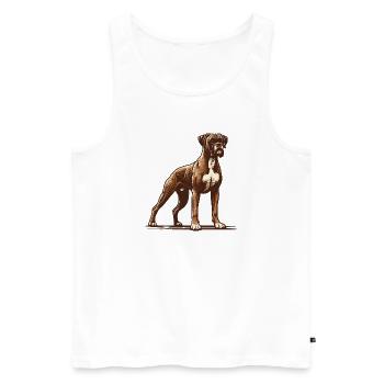 Boxer - Men's Premium Organic Tank Top - white - Front - Michal (187cm)