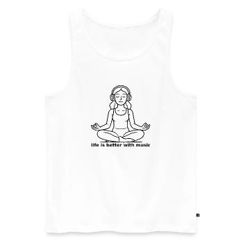 Meditation - life is better with music - Men's Premium Organic Tank Top - white - Front - AI Model Male 178 light (178cm)