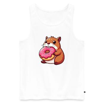 Mignon Capybara Hamster Cochon d’Inde Dessin animé - Débardeur bio Premium Homme - blanc - Devant - Michal (187cm)