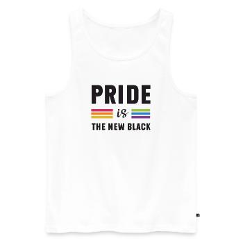 LGBTQ Pride Month - Pride is the New Black - Men's Premium Organic Tank Top - white - Front - Michal (187cm)