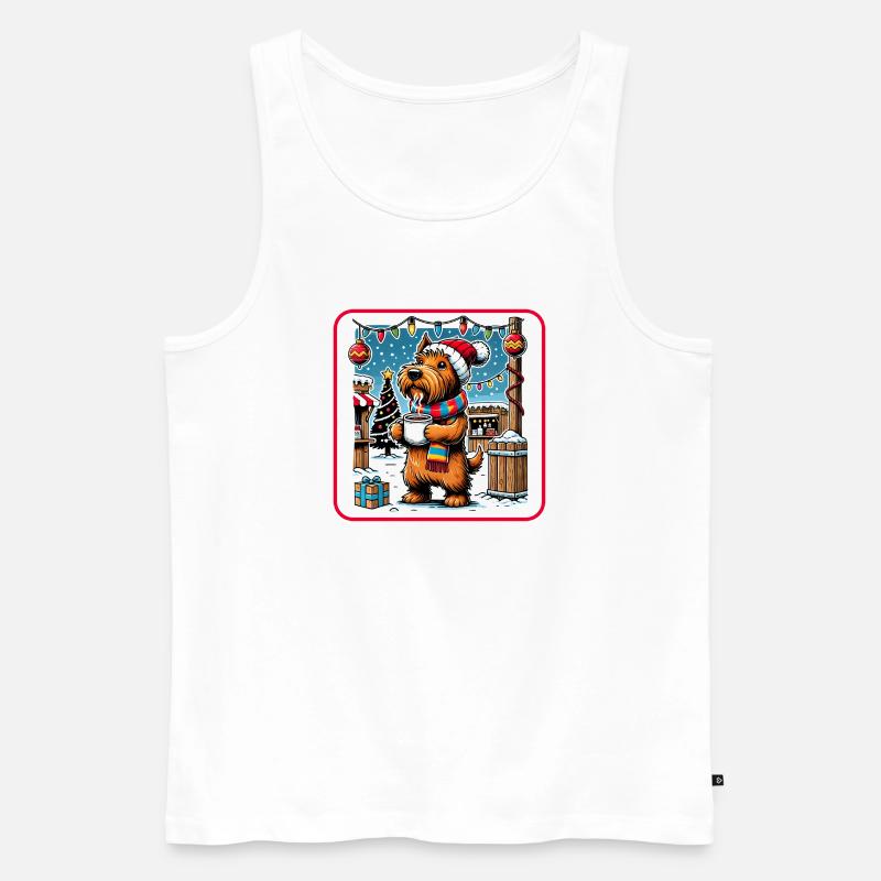 Weihnachtsmarkt Scottish Terrier - Männer Premium Bio Tank Top - Weiß