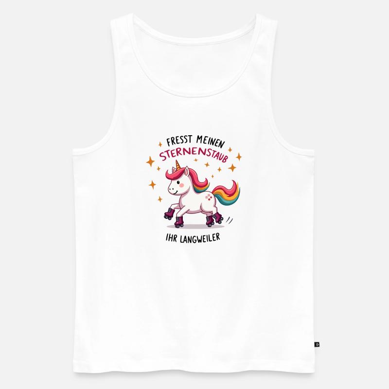 Rollschuh Einhorn - Männer Premium Bio Tank Top - Weiß