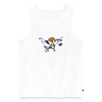 BAVARIAN UNICORN Zugführer Ausbildung - Männer Premium Bio Tank Top - Weiß - Vorne - AI Model Male 178 light (178cm)