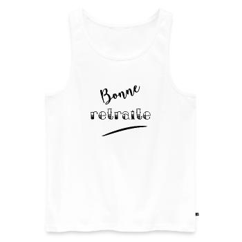 RUHESTAND. RUHESTAND. PENSIONIERT. RUHESTAND - Männer Premium Bio Tank Top - Weiß - Vorne - Michal (187cm)