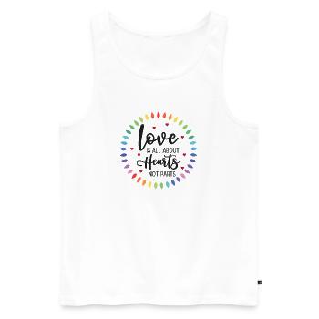 LGBTQ Pride Month - Love is All About Hearts - Men's Premium Organic Tank Top - white - Front - Michal (187cm)