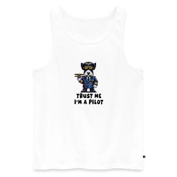 Scottish Terrier vertraue mir ich bin Pilot - Männer Premium Bio Tank Top - Weiß - Vorne - Michal (187cm)