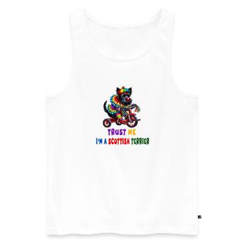 Clown Terrier auf Dreirad - Männer Premium Bio Tank Top - Weiß - Vorne - AI Model Male 178 light (178cm)