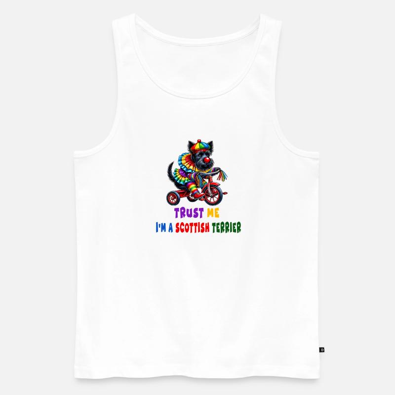 Clown Terrier auf Dreirad - Männer Premium Bio Tank Top - Weiß