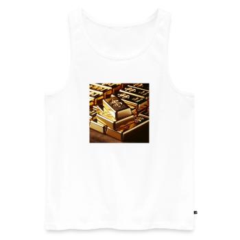 Goldbarren Dollar - Männer Premium Bio Tank Top - Weiß - Vorne - Michal (187cm)