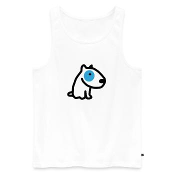 CORSO LE CHIEN à l'oeil bleu - Débardeur bio Premium Homme - blanc - Devant - AI Model Male 178 light (178cm)