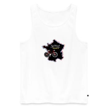 Le Tour - Männer Premium Bio Tank Top - Weiß - Vorne - AI Model Male 178 light (178cm)