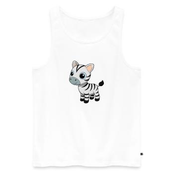 Baby-Zebra mit großen blauen Augen - Männer Premium Bio Tank Top - Weiß - Vorne - AI Model Male 178 light (178cm)