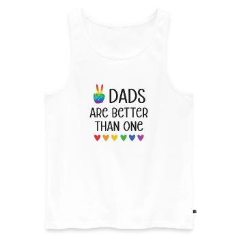 Mois de la fierté LGBTQ - Deux papas valent mieux qu’un - Débardeur bio Premium Homme - blanc - Devant - Michal (187cm)