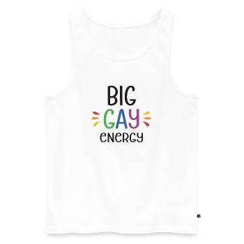 LGBTQ Pride Month - Big Gay Energy - Men's Premium Organic Tank Top - white - Front - Michal (187cm)