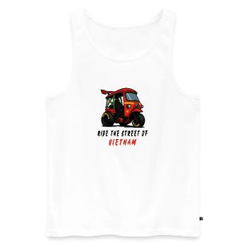 Vietnam Tuk-Tuk Racing - Männer Premium Bio Tank Top - Weiß - Vorne - AI Model Male 178 light (178cm)