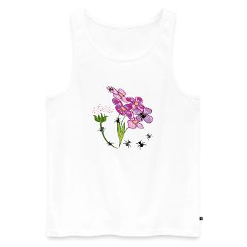 Flowers with ants insects - Men's Premium Organic Tank Top - white - Front - Michal (187cm)