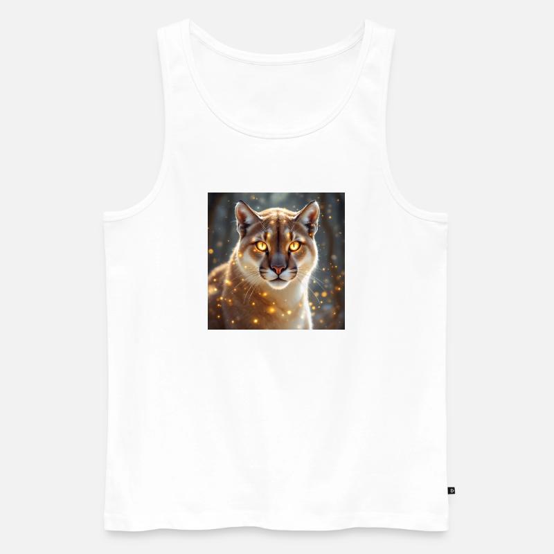 Krafttier Cougar - Männer Premium Bio Tank Top - Weiß
