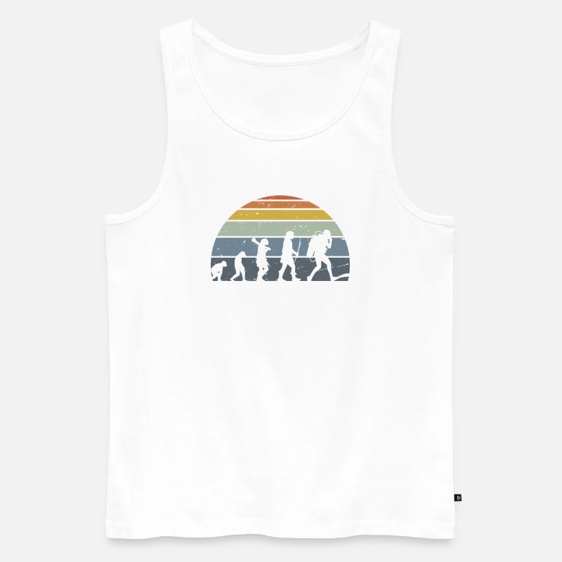 Die Evolution des Silhouettendesigns der Menschheit - Männer Premium Bio Tank Top - Weiß