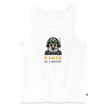 Aigle militaire en mission - Débardeur bio Premium Homme - blanc - Devant - Michal (187cm)