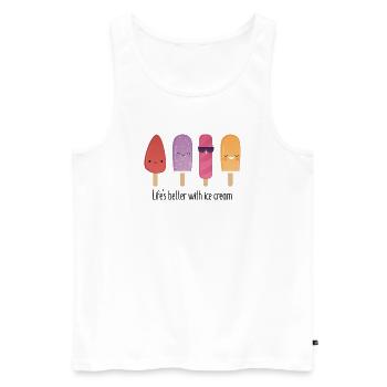 Lifes better with cream - Männer Premium Bio Tank Top - Weiß - Vorne - Michal (187cm)