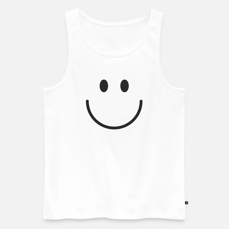 Smiley lachen lächle smile - Männer Premium Bio Tank Top - Weiß