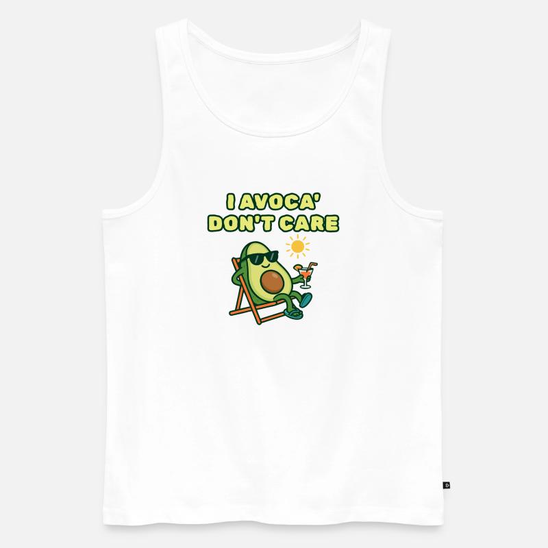 Avocado Chill: Mir ist Avoca egal. - Männer Premium Bio Tank Top - Weiß