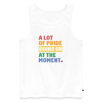 Mois de la fierté LGBTQ - Beaucoup de fierté - Débardeur bio Premium Homme - blanc - Devant - Michal (187cm)
