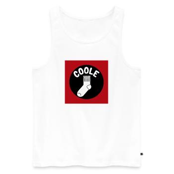 Cool sock socks and funny saying - Men's Premium Organic Tank Top - white - Front - AI Model Male 178 light (178cm)