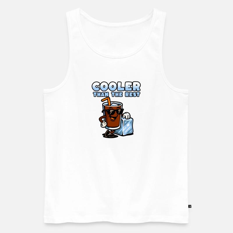 Cola-Figur mit Eiscreme und Sonnenbrille - Männer Premium Bio Tank Top - Weiß
