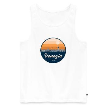 Venice Skyline Silhouette - Men's Premium Organic Tank Top - white - Front - AI Model Male 178 light (178cm)