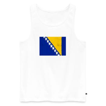 Drapeau de la Bosnie-Herzégovine - Débardeur bio Premium Homme - blanc - Devant - Michal (187cm)