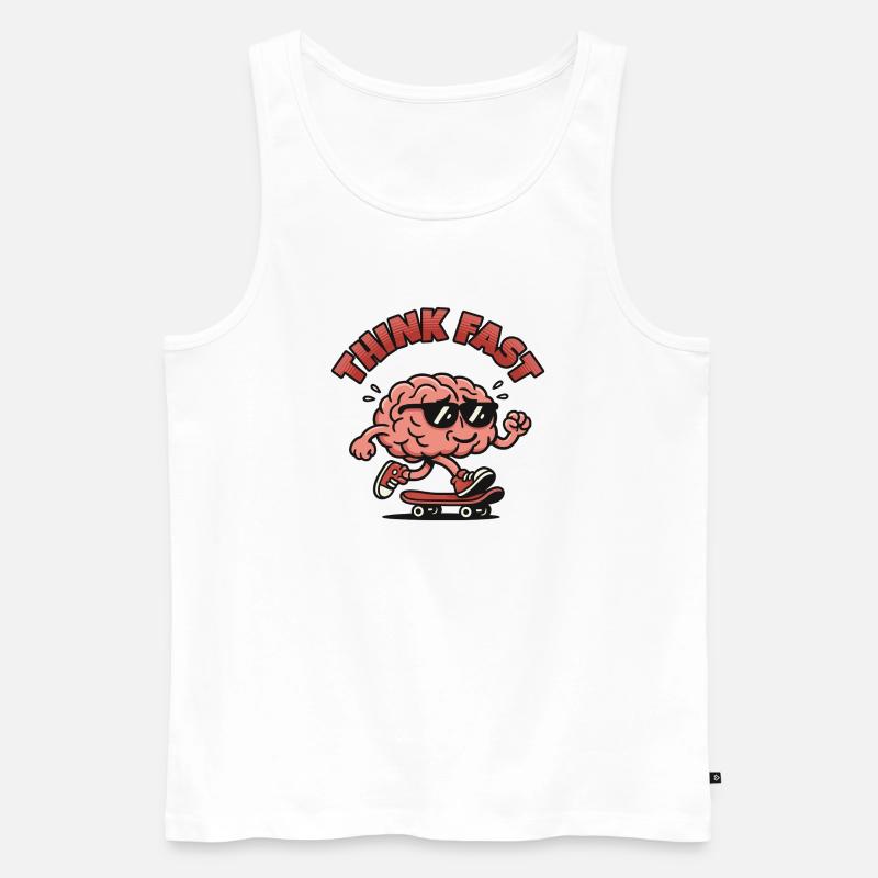 Denk an Fast Brain Skate. - Männer Premium Bio Tank Top - Weiß