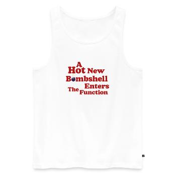 Bombshell at the Function - Men's Premium Organic Tank Top - white - Front - AI Model Male 178 light (178cm)