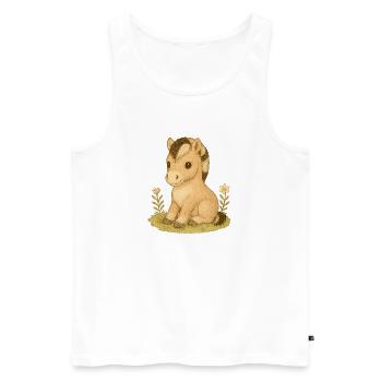 Nordischer Wald - Fjordpferd - Männer Premium Bio Tank Top - Weiß - Vorne - AI Model Male 178 light (178cm)