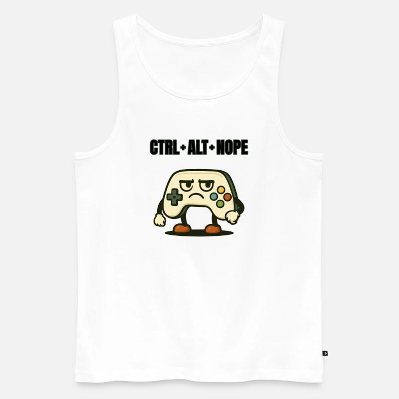 CTRL ALT NOPE Controller-Meme - Männer Premium Bio Tank Top - Weiß