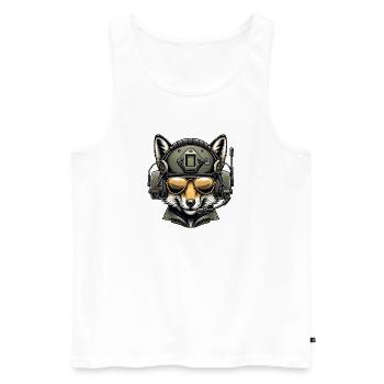 Fox Military Design - Men's Premium Organic Tank Top - white - Front - Michal (187cm)