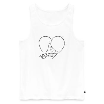 Team Braut! Herz & Brautkleid, personalisierbar - Männer Premium Bio Tank Top - Weiß - Vorne - Michal (187cm)
