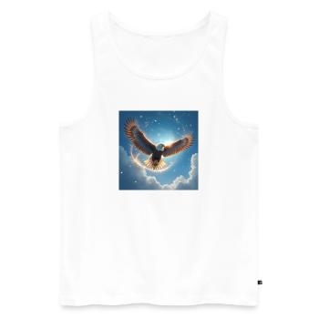 Krafttier Adler am Himmel - Männer Premium Bio Tank Top - Weiß - Vorne - AI Model Male 178 light (178cm)