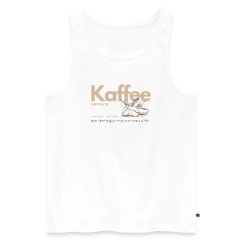 Coffee – Life begins after the first coffee - Men's Premium Organic Tank Top - white - Front - AI Model Male 178 light (178cm)