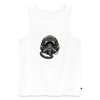 Vintage Pilot Helmet - Men's Premium Organic Tank Top - white - Front - Michal (187cm)