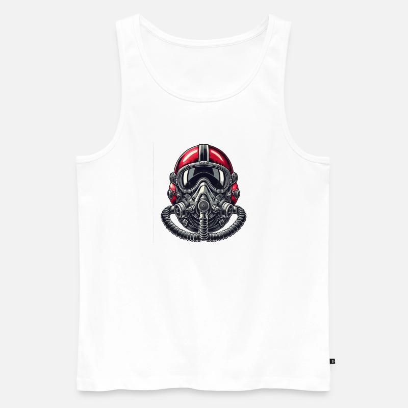 Piloten Helm Design - Männer Premium Bio Tank Top - Weiß