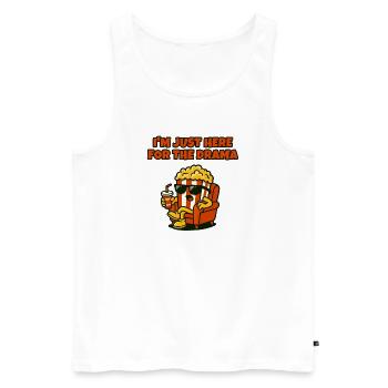 Popcorn-Diva-Drama - Männer Premium Bio Tank Top - Weiß - Vorne - Michal (187cm)